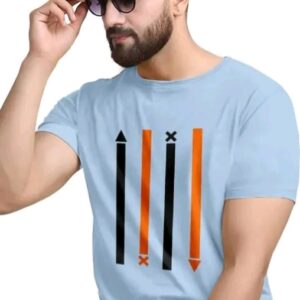 Rose Style Fashion Skye Blue Men Tshirt