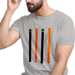 Rose Style Fashion Grey Men Tshirt