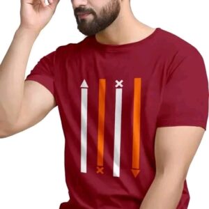 Rose Style Fashion Maroon Men Tshirt